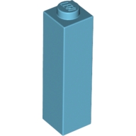 Lego kostka (kostička) 1x1x3, azurová střední (6149781)